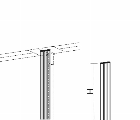 Geramöbel Linearverbindung für Tischaufsätze ZBS27L04 Aluminium Höhe 400mm