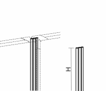 Geramöbel Linearverbindung für Trennwände Eco ZBS27L18 Aluminium Höhe 1800mm