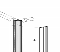 Geramöbel Winkelverbindung 4x 90° für Tischazfsätze Eco ZBS27V06 Aluminium Höhe 600mm