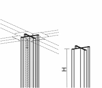 Geramöbel Winkelverbindung 4x 90° für Tischazfsätze Eco ZBS27V06 Aluminium Höhe 600mm