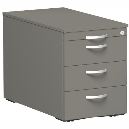 Geramöbel Rollcontainer 0206SF3 mit 3 Metall-Schubfächern Tiefe 60cm Ahorn/Ahorn