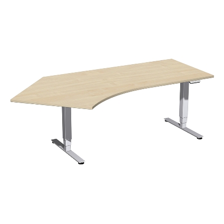 Geramöbel 08E1616 Elektro-Hubtisch Pro+ Winkel 135° rechts (BxTxH) 2166x1130x625-1285mm Lichtgrau/Silber
