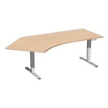 Geramöbel 08E1616 Elektro-Hubtisch Pro+ Winkel 135° rechts (BxTxH) 2166x1130x625-1285mm Lichtgrau/Silber