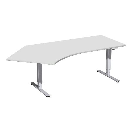 Geramöbel 08E1616 Elektro-Hubtisch Pro+ Winkel 135° rechts (BxTxH) 2166x1130x625-1285mm Lichtgrau/Silber