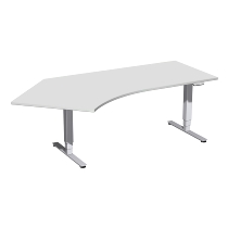 Geramöbel 08E1616 Elektro-Hubtisch Pro+ Winkel 135° rechts (BxTxH) 2166x1130x625-1285mm Lichtgrau/Silber