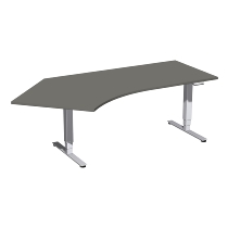 Geramöbel 08E1616 Elektro-Hubtisch Pro+ Winkel 135° rechts (BxTxH) 2166x1130x625-1285mm Lichtgrau/Silber