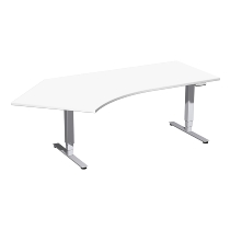 Geramöbel 08E1616 Elektro-Hubtisch Pro+ Winkel 135° rechts (BxTxH) 2166x1130x625-1285mm Lichtgrau/Silber