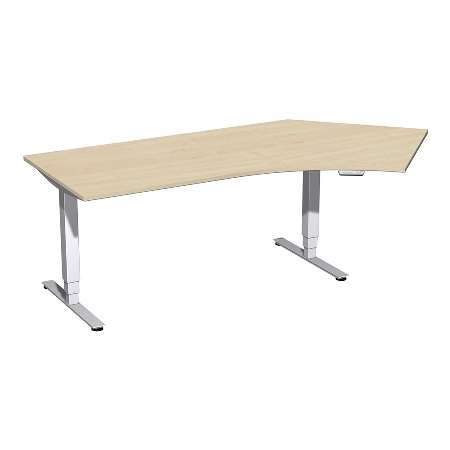 Geramöbel 08E1616 Elektro-Hubtisch Pro+ Winkel 135° rechts (BxTxH) 2166x1130x625-1285mm Lichtgrau/Silber