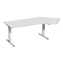 Geramöbel 08E1616 Elektro-Hubtisch Pro+ Winkel 135° rechts (BxTxH) 2166x1130x625-1285mm Lichtgrau/Silber