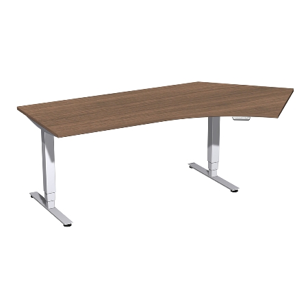 Geramöbel 08E1616 Elektro-Hubtisch Pro+ Winkel 135° rechts (BxTxH) 2166x1130x625-1285mm Lichtgrau/Silber