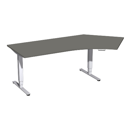 Geramöbel 08E1616 Elektro-Hubtisch Pro+ Winkel 135° rechts (BxTxH) 2166x1130x625-1285mm Lichtgrau/Silber