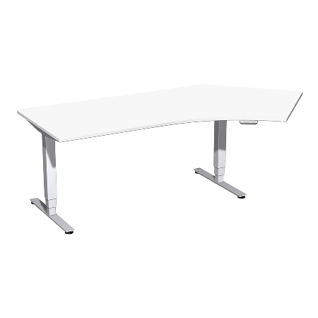 Geramöbel 08E1616 Elektro-Hubtisch Pro+ Winkel 135° rechts (BxTxH) 2166x1130x625-1285mm Lichtgrau/Silber