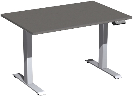 Geramöbel Elevate PLUS el Elektro-Hubtisch Höhe 63-128 cm 08K1808 (BxT) 180 x 80 cm Lichtgrau/Silber