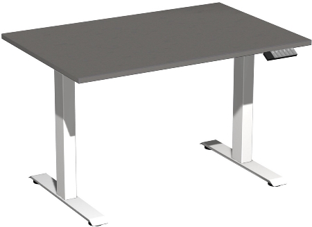 Geramöbel Elevate PLUS el Elektro-Hubtisch Höhe 63-128 cm 08K1808 (BxT) 180 x 80 cm Lichtgrau/Silber