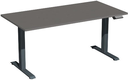 Geramöbel Elevate PLUS el Elektro-Hubtisch Höhe 63-128 cm 08K1808 (BxT) 180 x 80 cm Lichtgrau/Silber