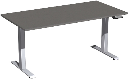 Geramöbel Elevate PLUS el Elektro-Hubtisch Höhe 63-128 cm 08K1808 (BxT) 180 x 80 cm Lichtgrau/Silber
