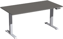 Geramöbel Elevate PLUS el Elektro-Hubtisch Höhe 63-128 cm 08K1808 (BxT) 180 x 80 cm Lichtgrau/Silber
