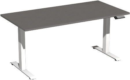 Geramöbel Elevate PLUS el Elektro-Hubtisch Höhe 63-128 cm 08K1808 (BxT) 180 x 80 cm Lichtgrau/Silber