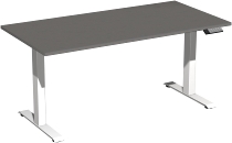 Geramöbel Elevate PLUS el Elektro-Hubtisch Höhe 63-128 cm 08K1808 (BxT) 180 x 80 cm Lichtgrau/Silber