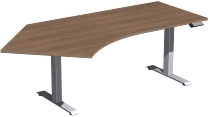 Geramöbel Elevate PLUS 135° Elektro-Hubtisch Höhe 63-128 cm 08K1616 (BxT) 2166 x 80/113 cm Nussbaum/Weiß