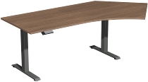 Geramöbel Elevate PLUS 135° Elektro-Hubtisch Höhe 63-128 cm 08K1616 (BxT) 2166 x 80/113 cm Nussbaum/Weiß