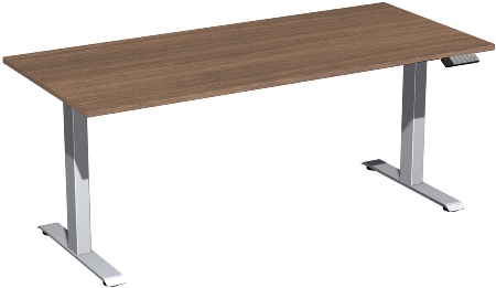 Geramöbel Elevate PLUS el Elektro-Hubtisch Höhe 63-128 cm 08K1808 (BxT) 180 x 80 cm Lichtgrau/Silber