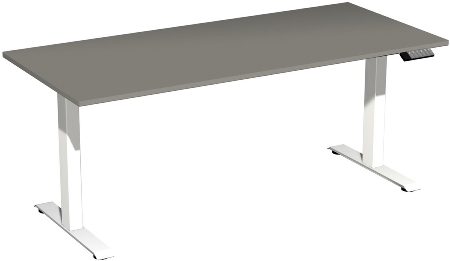 Geramöbel Elevate PLUS el Elektro-Hubtisch Höhe 63-128 cm 08K1808 (BxT) 180 x 80 cm Lichtgrau/Silber