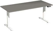 Geramöbel Elevate PLUS el Elektro-Hubtisch Höhe 63-128 cm 08K1808 (BxT) 180 x 80 cm Lichtgrau/Silber
