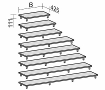 Geramöbel Aufsatzplatte Pro 10AS100 (BxTxH) 1000x425x111mm Onyx