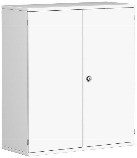 Geramöbel Flügeltürenschrank Pro 3OH 10D308 abschließbar (BxTxH) 800x425x1152mm Weiß/Weiß