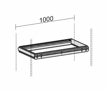 Geramöbel Hängeregistraturauszugsrahmen 10HRA10 Korpusbreite 1000mm Schwarz