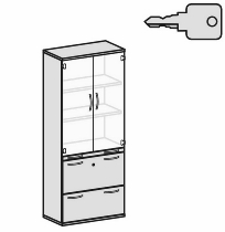 Geramöbel Modulschrank Pro 10M50819 Kombischrank 5OH (BxTxH) 800x425x1920mm Lichtgrau/Lichtgrau