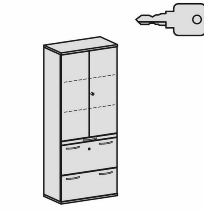 Geramöbel Modulschrank Pro 10M51022 Kombischrank 5OH (BxTxH) 1000x425x1920mm Ahorn/Ahorn