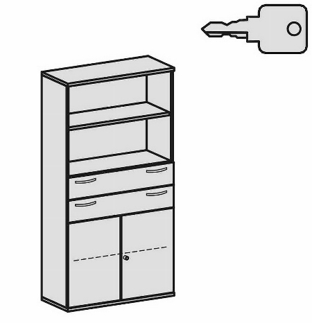 Geramöbel Modulschrank Pro 10M51016 Kombischrank 5OH (BxTxH) 1000x425x1920mm Weiß/Weiß