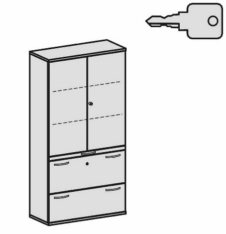 Geramöbel Modulschrank Pro 10M51022 Kombischrank 5OH (BxTxH) 1000x425x1920mm Ahorn/Ahorn