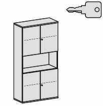 Geramöbel Modulschrank Serie Pro 5/6OH oben+unten Türen Regalfach mitte