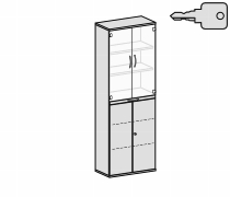 Geramöbel Modulschrank Pro 10M60814 Kombischrank 6OH (BxTxH) 800x425x2304mm Nussbaum/Nussbaum