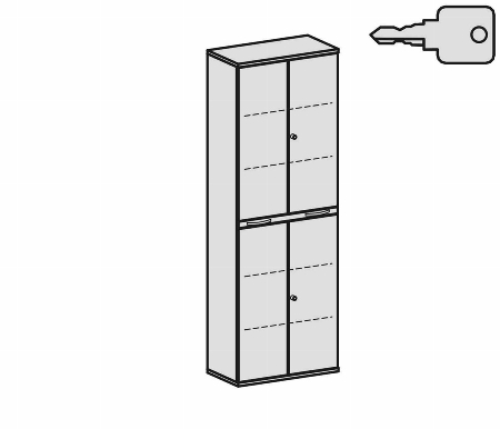 Geramöbel Modulschrank Pro 10M60815 Kombischrank 6OH (BxTxH) 800x425x2304mm Ahorn/Ahorn