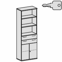 Geramöbel Modulschrank Pro 10M51016 Kombischrank 5OH (BxTxH) 1000x425x1920mm Weiß/Weiß