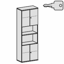 Geramöbel Modulschrank Serie Pro 5/6OH oben+unten Türen Regalfach mitte