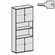 Geramöbel Modulschrank Serie Pro 5/6OH oben+unten Türen Regalfach mitte