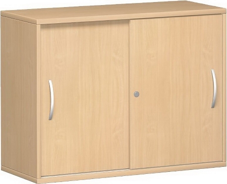 Geramöbel Schiebetürenschrank 2OH Serie Pro 10S212 mit 2 Böden (BxTxH) 1200x425x768mm Ahorn/Ahorn