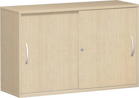 Geramöbel Schiebetürenschrank 2OH Serie Pro 10S212 mit 2 Böden (BxTxH) 1200x425x768mm Ahorn/Ahorn