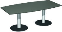 Geramöbel 13TF2012 Konferenztisch Tellerfuß Fassform feste Höhe (BxTxH) 2000x800-1200x720mm Onyx