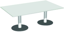 Geramöbel 13TN2412 Konferenztisch Tellerfuß feste Höhe (BxTxH) 2400x1200x720mm Weiß