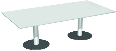 Geramöbel 13TN2412 Konferenztisch Tellerfuß feste Höhe (BxTxH) 2400x1200x720mm Weiß
