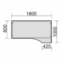 Geramöbel 520240 Schreibtisch PC links feste Höhe 72cm (BxT) 180x100cm Ahorn/Lichtgrau
