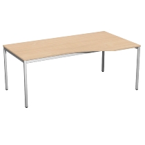 Geramöbel 520240 Schreibtisch PC links feste Höhe 72cm (BxT) 180x100cm Ahorn/Lichtgrau