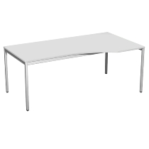 Geramöbel 520240 Schreibtisch PC links feste Höhe 72cm (BxT) 180x100cm Ahorn/Lichtgrau