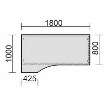 Geramöbel 520240 Schreibtisch PC links feste Höhe 72cm (BxT) 180x100cm Ahorn/Lichtgrau